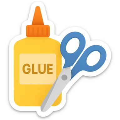 craft glue and scissors sticker