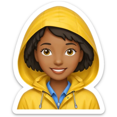 Raincoat Pedestrian black woman sticker