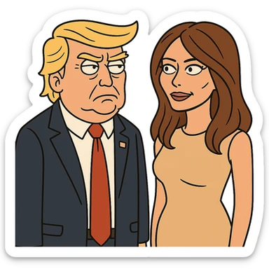 Donald and Melania Trump sticker