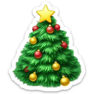 cozy christmas tree with tinsel sticker
