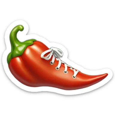 spicy pepper with running shoes sticker