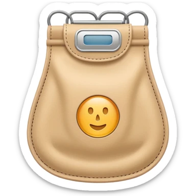 ostomy bag in beige with a circle in the middle. no liquids or smileys. just material sticker