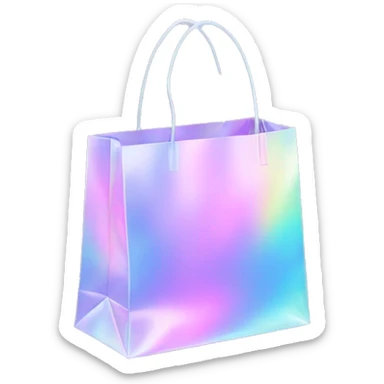 Pale holographic shopping bag sticker