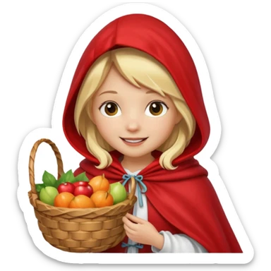 little red riding hood with blonde hair sticker