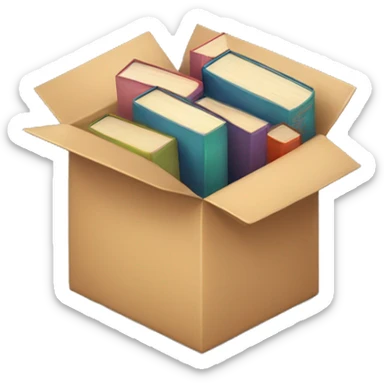 open box with books inside  sticker