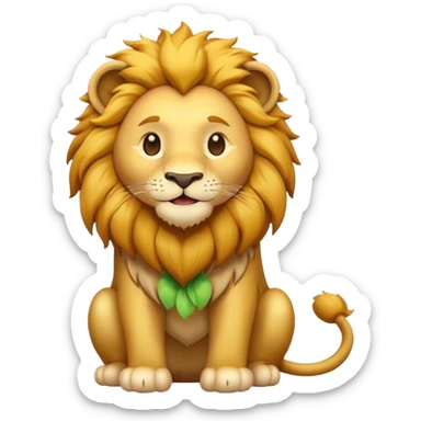 Create a single emoji of a Lion in full body, shown at a slight side angle in a natural, characteristic pose. Cute and stylized like an emoji, but clearly recognizable.
 sticker