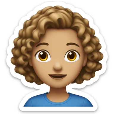 Medium light brown with french hair and a blue top girl sticker
