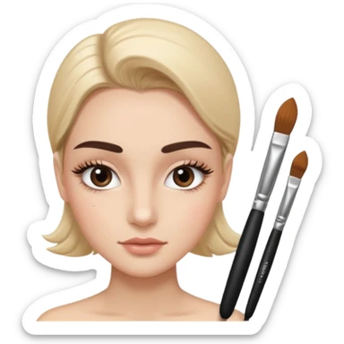 lash and brows done with a eyebrow brush sticker