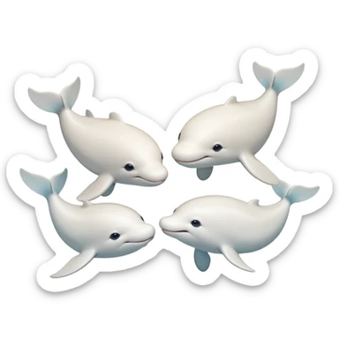 Three belugas arranged in a tight group, facing each other.

Their flippers mid-air, touching like a team high-five.

Expressions: smiling, full of joy and camaraderie.

Soft, rounded design with that classic emoji-style charm—big eyes, gentle curves, and subtle shading.

Transparent background so you can use it anywhere. sticker