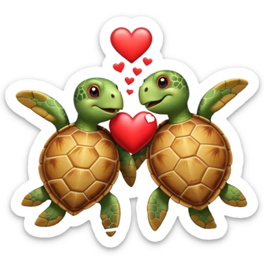 Sea turtles with heart sticker