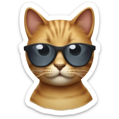 Cat with sunglasses sticker