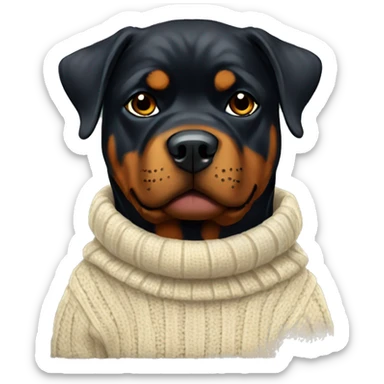 Rottweiler in a sweater  sticker