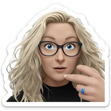 blonde girl with blue eyes sticker