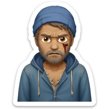 generic homeless guy angry sticker