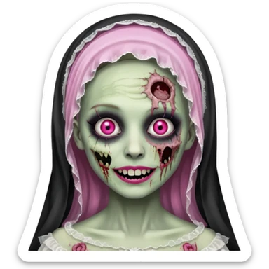 sweet smiling zombie bride sticker