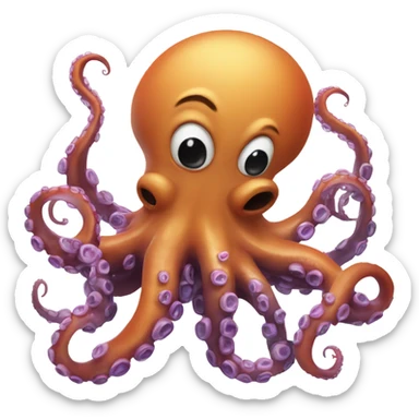 Octopus squirting ink sticker