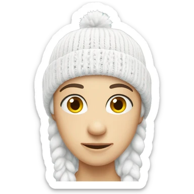 white winter beanie no person sticker