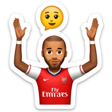 Add an Arsenal jersey to Thierry Henry in a football theme, keeping the emoji style. sticker