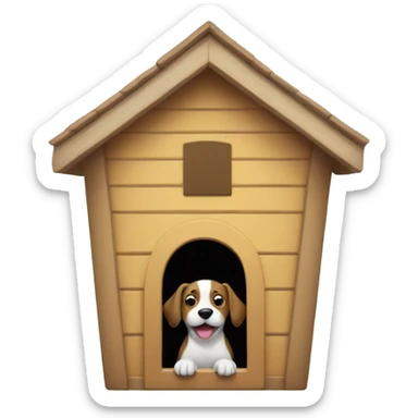 A girl in a dog house  sticker