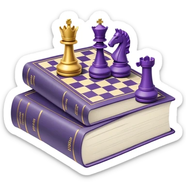 A gray book with royal purple details, gold lettering, and an embossed chess piece, dollar sign, or split path on the cover, radiating financial wisdom, strategic wealth-building, and mindset transformation. sticker