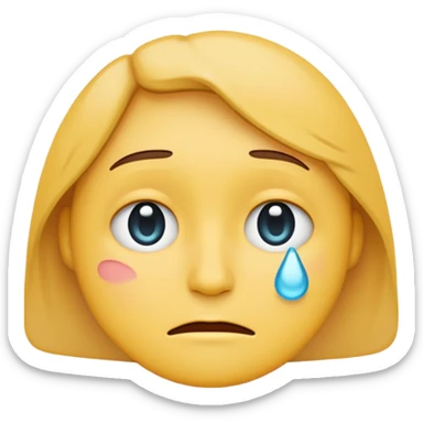 simple emoji icon, not a sticker,
single compact symbol,
simplified human face with small tears,
second simplified face nearby showing support,
very minimal emotion,
readable at 32x32 pixels,
flat pastel colors, thick outline,
transparent background, no gradients sticker