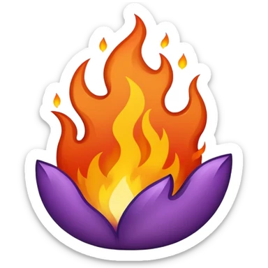 plain purple no orange color fire sticker
