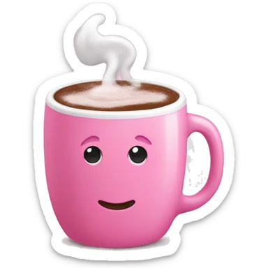 pink mug with hot chocolate  sticker