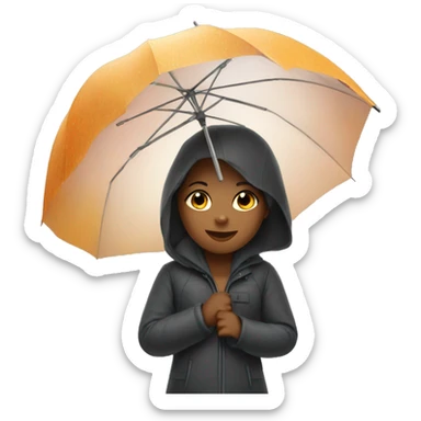 girl with umbrella autumn  sticker