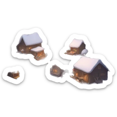 Cozy valley of snow sticker