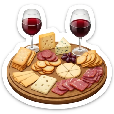 Charcuterie, board, and wine sticker