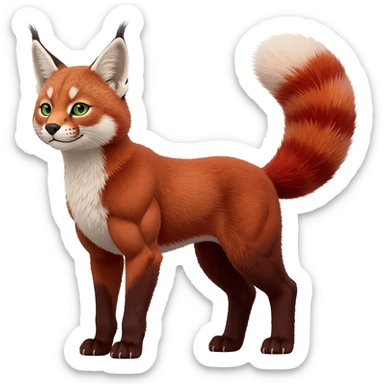 Caracal-Fox-Red-Panda-fusion-hybrid-animal-creature, full body sticker