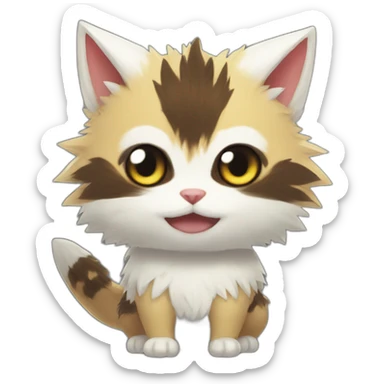 monster hunter palico really fluffy sticker