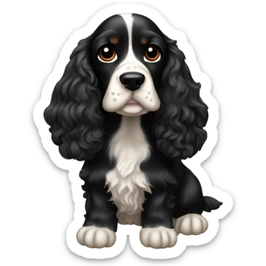 cocker spaniel black sticker