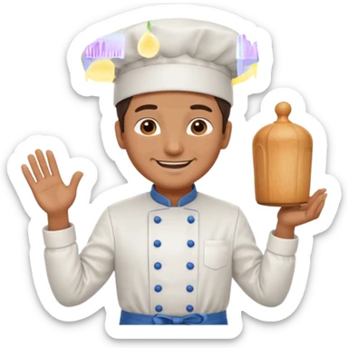 Cook Man face and chest  sticker