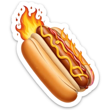 Gauntlet'd Fist Gripping a Flaming Hotdog sticker