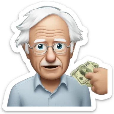 Bernie Sanders asking for money sticker