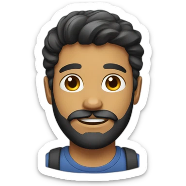 young man with beard and mustache sticker