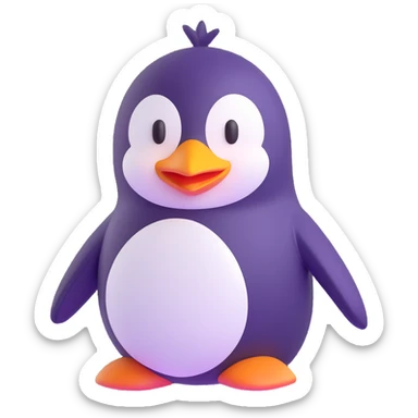 3D fluent style penguin emoji with depth sticker