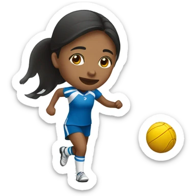  niña jugando vóley sticker