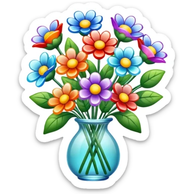 glass flower bouquet  sticker