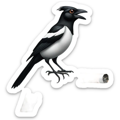 Magpie smoking a cigarette  sticker
