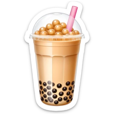 bubble tea with tapioca pearls sticker
