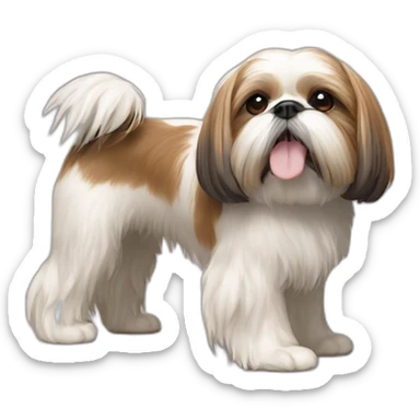 Shih tzu four legs stretching forward sticker
