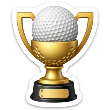 gold cactus trophy golf sticker