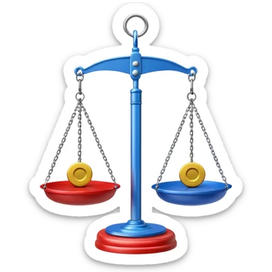 Hanging Balance Scale red blue yellow  sticker