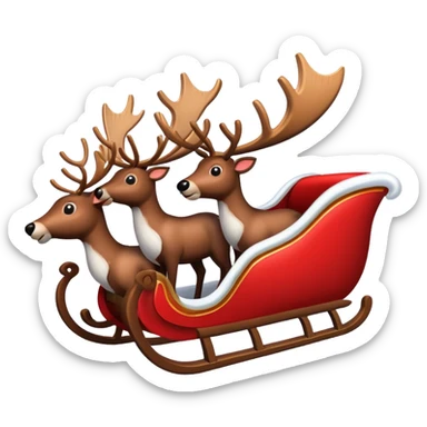 santa's sleigh with reindeer
 sticker