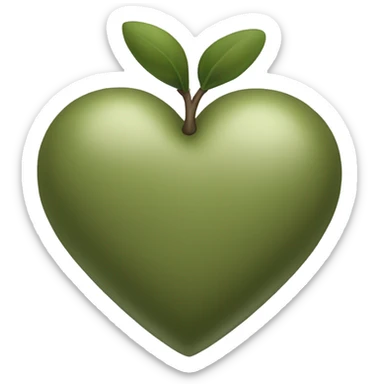olive green heart sticker