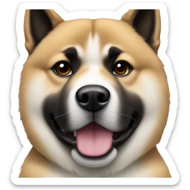 Black American Akita sticker