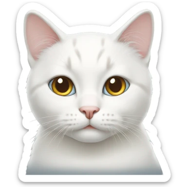 white cat sticker