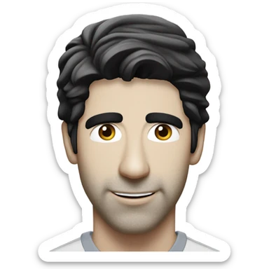 David Schwimmer 20 years old with no facial hair, not smiling sticker